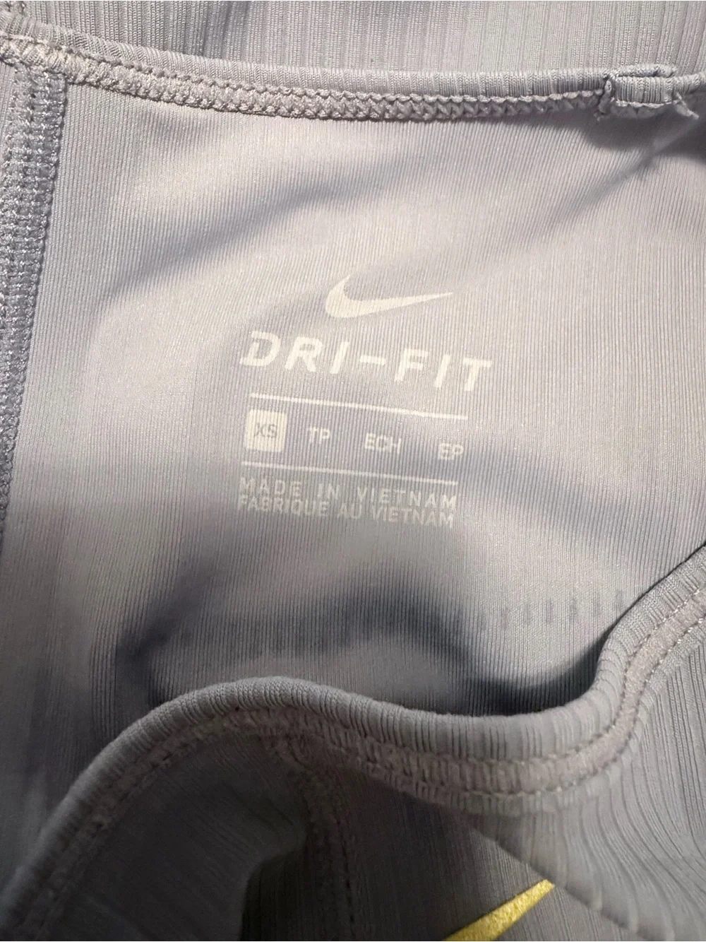 Nike Long-Sleeve Crew Top — Light Lavender with Yellow Swoosh